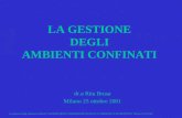 La gestione degli ambienti confinati" ASCHIMFARMA COMMISSIONE QUALITA' E NORMATIVE DI PRODOTTO Milano 25.10.2001 1 LA GESTIONE DEGLI AMBIENTI CONFINATI.