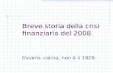 Breve storia della crisi finanziaria del 2008 Ovvero: calma, non è il 1929.