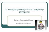 IL MANTENIMENTO DELLARBITRO INIZIALE Settore Tecnico Arbitrale Comitato Italiano Arbitri.
