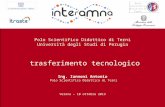 P. Burrascano Terni, 25 Luglio 2013 / 30 Polo Scientifico Didattico di Terni Università degli Studi di Perugia trasferimento tecnologico Ing. Iannoni Antonio.