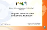 Piano di Comunicazione A.M.A. SpA 2005/06 Progetto di educazione ambientale 2005/2006 A.R.E.A. srl Dott. ssa Angela Pisa Caltavuturo – 22 ottobre 2005.