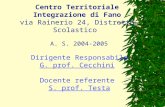 Centro Territoriale Integrazione di Fano via Rainerio 24, Distretto Scolastico A. S. 2004-2005 Dirigente Responsabile G. prof. Cecchini Docente referente.