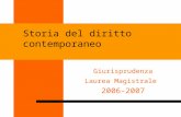 Storia del diritto contemporaneo Giurisprudenza Laurea Magistrale 2006-2007.