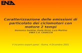 Caratterizzazione delle emissioni di particolato dei ciclomotori con motore 2 tempi Domenico Santino, Paolo Picini, Luca Martino ENEA C.R. CASACCIA V incontro.