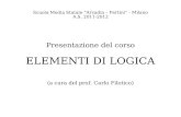 Scuola Media Statale Arcadia – Pertini - Milano A.S. 2011-2012 Presentazione del corso ELEMENTI DI LOGICA (a cura del prof. Carlo Filotico)