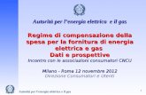 1 Autorità per lenergia elettrica e il gas Regime di compensazione della spesa per la fornitura di energia elettrica e gas Dati e prospettive Incontro.