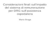 Considerazioni finali sullimpatto del sistema di remunerazione per DRG sullassistenza ospedaliera Mario Braga.