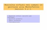 Raccolta rifiuti nei comuni in gestione alla Montefeltro Servizi S.r.l. Quantità rifiuti raccolti per tipologia Quantità prodotta Spese sostenute Considerazioni.
