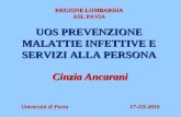 REGIONE LOMBARDIA ASL PAVIA UOS PREVENZIONE MALATTIE INFETTIVE E SERVIZI ALLA PERSONA Cinzia Ancarani Università di Pavia17-XII-2010.