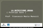 LA NUTRIZIONE UMANA ( Principi base ) Prof. Francesco Maria Manozzi TUTTI I DIRITTI DELLA PRESENTE PRODUZIONE SONO RISERVATI.