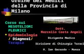 Ordine dei Medici della Provincia di Milano Corso sui MESOTELIOMI PLEURICI Epidemiologia / Diagnosi/ Terapia Dott. Marcello Costa Angeli Dirigente Medico.
