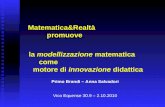 Matematica&Realtà promuove la modellizzazione matematica come motore di innovazione didattica Primo Brandi – Anna Salvadori Vico Equense 30.9 – 2.10.2010.