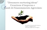 Dreamers nurturing ideas Creazione d'impresa e Bandi di Finanziamento Agevolato Economia e Gestione delle Imprese Cagliari, 2 Maggio 2013 Università degli.