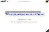 Prato, 15 dicembre 2011 1 Ventanni di 381 Trentanni di cooperazione sociale La cooperazione sociale a Prato.