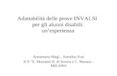 Adattabilità delle prove INVALSI per gli alunni disabili: unesperienza Annamaria Magi - Annalisa Fusi ICS E. Morosini B. di Savoia e C. Manara - MILANO.