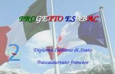 PROGETTO ESABAC Diploma Italiano di Stato Baccalaureato francese.