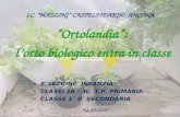 I.C. MAZZINI CASTELFIDARDO ANCONA Ortolandia: lorto biologico entra in classe 8°SEZIONE INFANZIA CLASSI 2B - 3C T.P. PRIMARIA CLASSE 1° D SECONDARIA A.S.