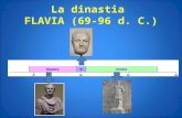 La dinastia FLAVIA (69-96 d. C.). Limpero di Vespasiano (69-79 a. C.) Aveva circa 60 anni quando venne nominato imperatore di origine sabina e figlio.