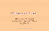 Videoscrittura Microsoft Word (oppure, OpenOffice Writer) 1 Informatica 1 (SAM) - a.a. 2010/11.