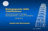 Pisa, 22/4/2004 Bioingegneria della riabilitazione Corso di Laurea in Terapia Occupazionale, I anno, II semestre Lezione 2 Analisi Del Movimento.