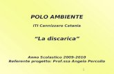 1 POLO AMBIENTE ITI Cannizzaro Catania La discarica Anno Scolastico 2009-2010 Referente progetto: Prof.ssa Angela Percolla.