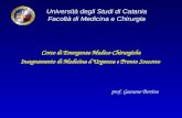 Università degli Studi di Catania Facoltà di Medicina e Chirurgia Corso di Emergenze Medico-Chirurgiche Insegnamento di Medicina dUrgenza e Pronto Soccorso.