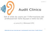 1 Audit Clinico Set di slide da usare per linformazione dei professionisti nelle équipe e nelle UU.OO. a cura di U. Wienand (FE) Aprile 2009 v 1.2 Materiale.