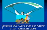 1 Formazione Formatori Formazione Formatori Project work Progetto PONLets plan our future 1-1C - Annualit  2004