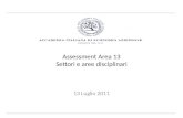 Assessment Area 13 Settori e aree disciplinari 13 Luglio 2011.
