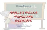Vanzulli Laura ANALISI DELLA FUNZIONE DOCENTE Didattica della Matematica Prof. Lariccia Giovanni.