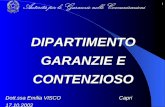 1 DIPARTIMENTO GARANZIE E CONTENZIOSO Dott.ssa Emilia VISCO Capri 17.10.2002.