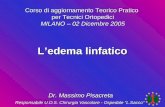 Ledema linfatico Corso di aggiornamento Teorico Pratico per Tecnici Ortopedici MILANO – 02 Dicembre 2005 Dr. Massimo Pisacreta Responsabile U.O.S. Chirurgia.