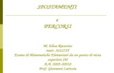 SPOSTAMENTI e PERCORSI M. Elisa Rizzotto matr. 3612755 Esame di Matematiche Elementari da un punto di vista superiore (A) A.A. 2009-20010 Prof. Giovanni.