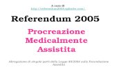 Referendum 2005 Procreazione Medicalmente Assistita A cura di   Abrogazione di singole.