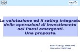 1 La valutazione ed il rating integrato delle operazioni di investimento nei Paesi emergenti. Una proposta. Enrico Ambrogi, UNIDO ITPO Mauro Zan, FINEST.