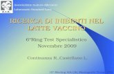 RICERCA DI INIBENTI NEL LATTE VACCINO 6°Ring Test Specialistico Novembre 2009 Continanza R.,Castellano L. 10° Meeting AIA-LSL Montegrotto Terme (PD) Associazione.