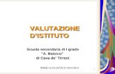 1 VALUTAZIONE DISTITUTO Scuola secondaria di I grado A. Balzico di Cava de Tirreni ANNO SCOLASTICO 2012/2013.