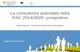 La consulenza aziendale nella PAC 2014/2020: prospettive Anna Vagnozzi – Istituto Nazionale di Economia Agraria Napoli, 20 marzo 2012.