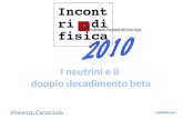 7 ottobre 2010 Vincenzo Caracciolo. Indice Introduzione storica sulla scoperta del neutrino e formulazione matematica del modello di interazione Il neutrino.