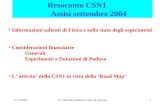 7/11/2005P. Checchia Padova Cons. di sezione1 Resoconto CSN1 Assisi settembre 2004 Informazioni salienti di Fisica e sullo stato degli esperimenti Considerazioni.
