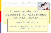 USR Sardegna - Maggio 20081 Linee guida per i percorsi di Alternanza scuola lavoro Legge 53/03, art. 4 Decreto Legislativo 15 aprile 2005, n. 77 Legge.