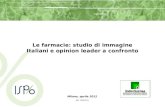 Milano, aprile 2012 Le farmacie: studio di immagine Italiani e opinion leader a confronto (Rif. 1103v212 )