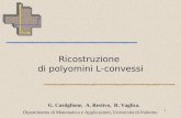 1 Ricostruzione di polyomini L-convessi G. Castiglione, A. Restivo, R. Vaglica. Dipartimento di Matematica e Applicazioni, Università di Palermo.