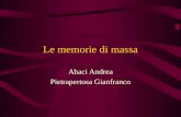 Le memorie di massa Abaci Andrea Pietrapertosa Gianfranco.