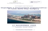 27 NOVEMBRE 2008 CENTRO CULTURALE DON ORIONE ARTIGIANELLI DORSODURO – ZATTERE - VENEZIA PROGRAMMA PRELIMINARE Ospedale e innovazione organizzativa: il.