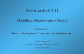 Seminario CLIL Modalità, Metodologia e Moduli Nancy Campanale Ist. Mag. Duca degli Abruzzi - Treviso 4 novembre 2002 Sessione 1: Parte 1: Background, Overview,
