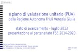 Il piano di valutazione unitario (PUV) della Regione Autonoma Friuli Venezia Giulia stato di avanzamento – luglio 2013 presentazione al partenariato FSE.