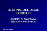 LE ERNIE DEL DISCO LOMBARI ASPETTI DI ANATOMIA, EZIOLOGIA e CLINICA Dott. Luca Antonelli.