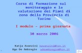 1 Corso di formazione sul monitoraggio e la valutazione dei Piani di zona della Provincia di Torino I modulo – prima giornata 30 marzo 2006 Katja Avanzini.