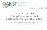 Direttiva per lapplicazione del regolamento CE 352/2009 per ladozione di un metodo comune di determinazione e valutazione dei rischi Firenze, 13 ottobre.